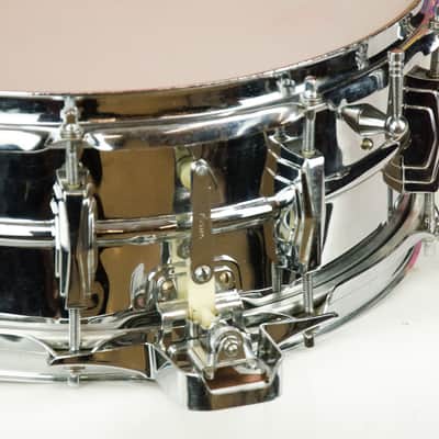 Early Pre Serial 60's Ludwig Keystone 14 x 5" Super Sensitive COB Chrome over Brass Snare Drum image 6