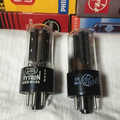 2 NOS Matched Toshiba 5Y3 Rectifier AudioTubes Vintage Smoke Glass ~ 2 Pairs Available ~ Direct Japan import Carefully Curated Grail Tone image 11