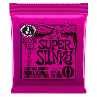 Ernie Ball 3223 Super Slinky Nickel Wound Electric Guitar Strings 2223 3-Pack (9-42) image 1