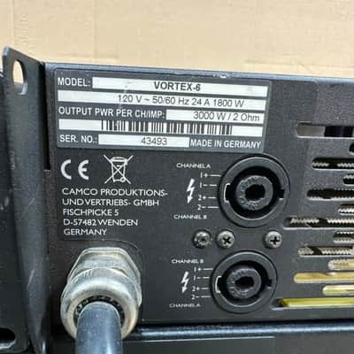 CAMCO VORTEX 6 2-Channel Professional Power Amplifier #A006-A (ONE) THS image 3