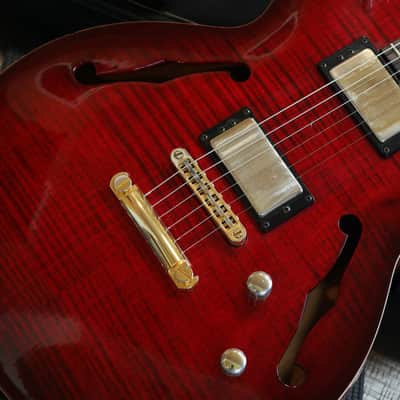 Carvin SH-550 Semi-Hollow Electric Guitar Redburst Flame + GB image 4
