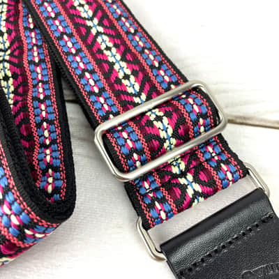 Walker & Williams H-19-M Vintage Series Strap Red, Blue & Cream Yucatan Style Weave image 5