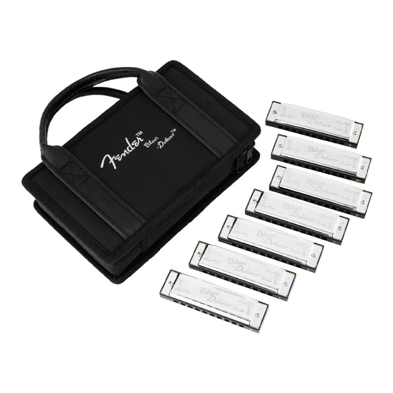 Fender Blues Deluxe Harmonica 7 Pack with Case (Keys C, G, A, D, F, E, B Flat) image 1