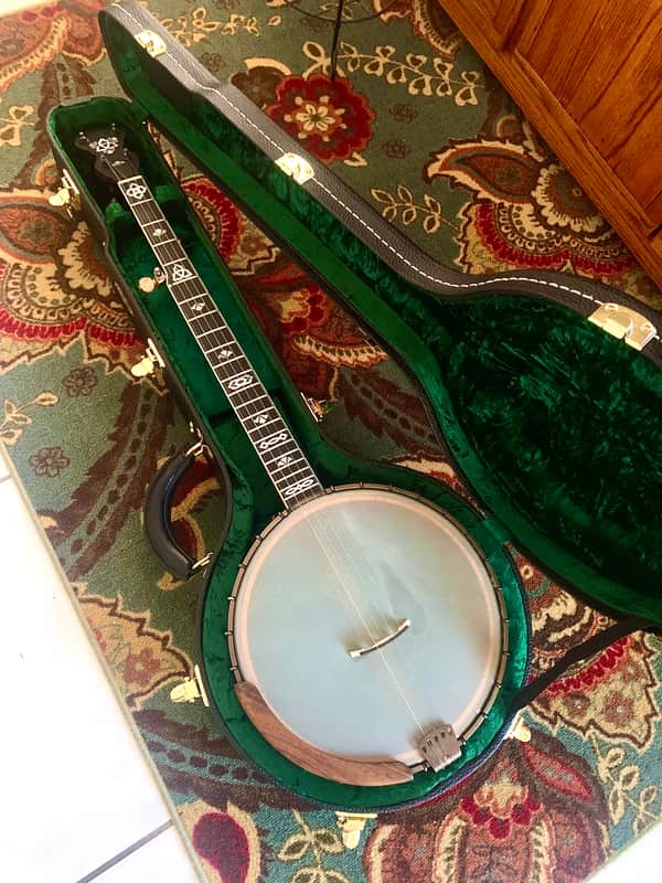 2019 OME Custom Celtic Trilogy Open Back Banjo - Super Clean with the Original Case image 1