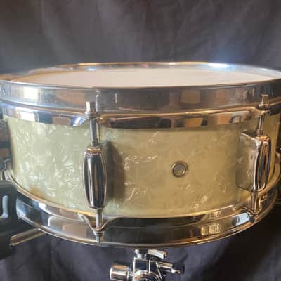 Paul "Jamo" Jamieson's Rogers - 5x14" PowerTone Model White Marine Pearl Snare Drum 1965 image 7
