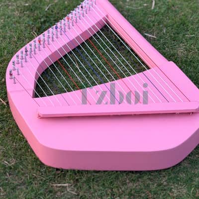 22 String Pink Lute Lyre Harp – Portable Celtic Folk Harp for Beginners, Meditation & Sound Healing image 4