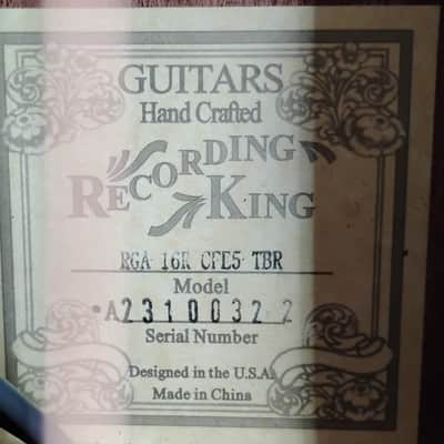 Recording King RGA-16R-CFE5 Road King Grand Auditorium Acoustic Electric Guitar image 7