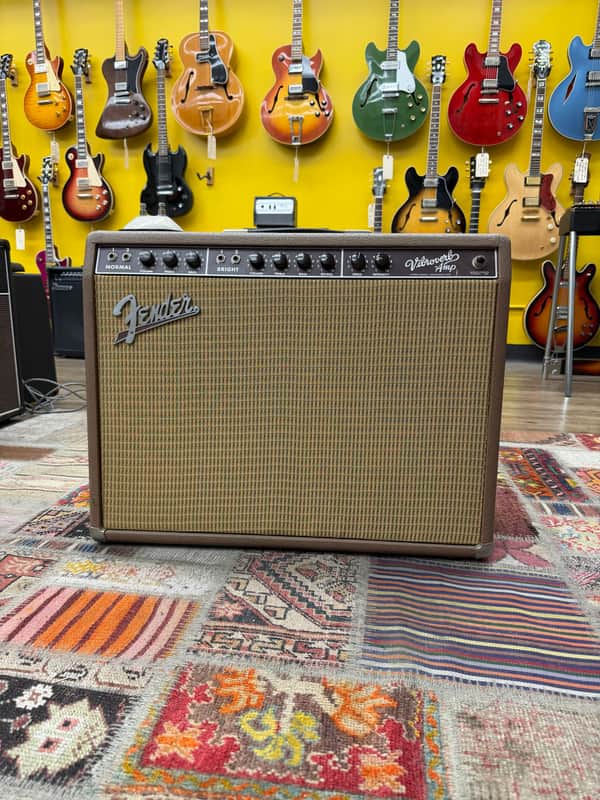 1993 Fender Vibroverb '63 Reissue 2x10 40w Combo Amplifier Brown/Wheat w/FS image 1
