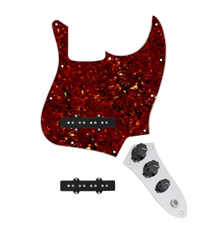 920D Custom Jazz Bass Loaded Pickguard With Pocket (Vintage) Pickups, Tortoise Pickguard, and JB-C Control Plate image 1