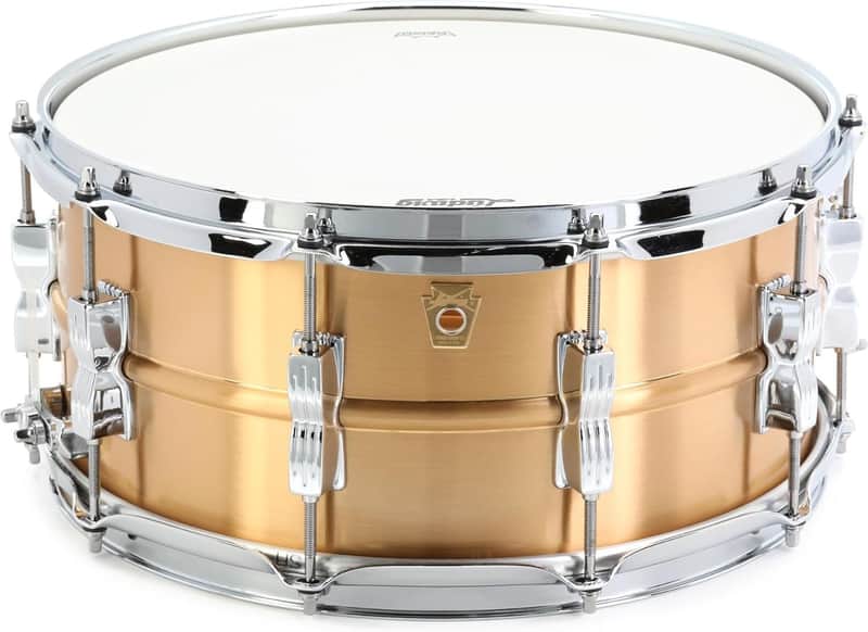 Ludwig Acro Snare Drum - 6.5 inch x 14 inch, Brushed Brass image 1