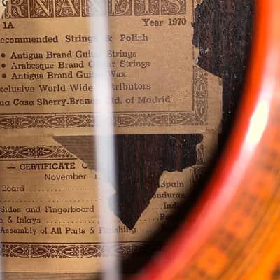 Vintage 1970 Hernandis Grade No. 1A classical guitar with Hardshell case image 5