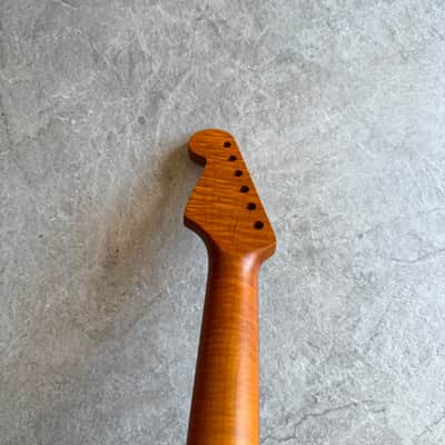 Strat Guitar Neck Roasted Lion Flame Rosewood fretboard – 22-Fret, Satin Finish, 12" Radius image 7