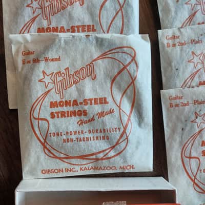 Gibson lot of 3 Vintage Orange box Electric Guitar Strings 1950s/60s imagen 3