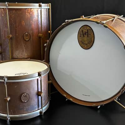 A&F Drum Co. Raw Copper Bop Drum Set (12/14/18) 2025 - Copper Patina image 6