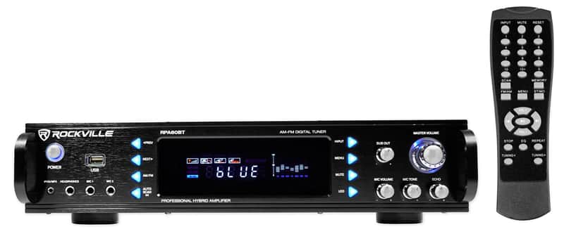 Rockville RPA60BT 1000w 2 Channel Rack DJ Amplifier/Mixer/Amp w/ Bluetooth/USB image 1