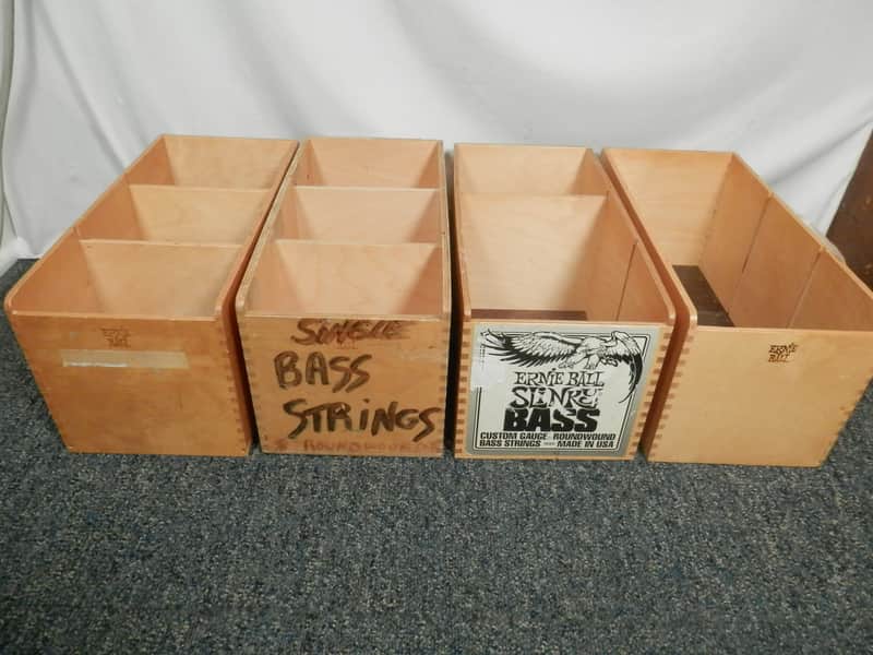Ernie Ball Guitar and Bass String Display Wooden Boxes (6 total - 4 for bass strings, 2 for guitar strings) image 1