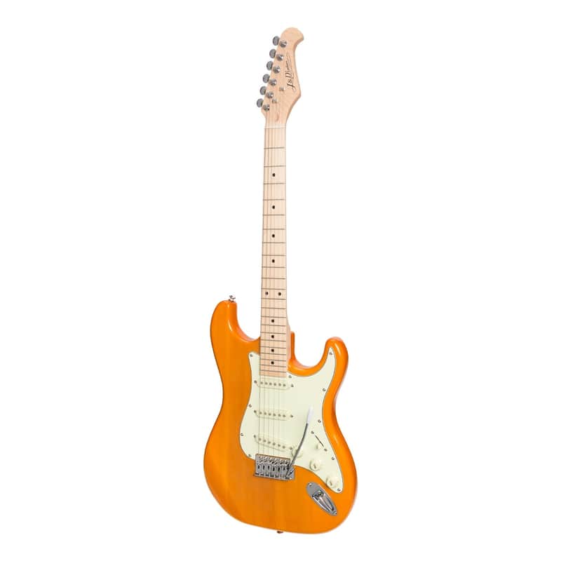 J&D Luthiers Traditional ST-Style Electric Guitar (Transparent Amber) image 1