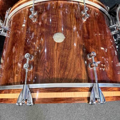 ~WOW!~ Doc Sweeney Drums 'Havana Nights' Caribbean Rosewood 13/14/16/24 Drum Kit Set in Hi-Gloss Poly Lacquer with Chrome Hardware image 5