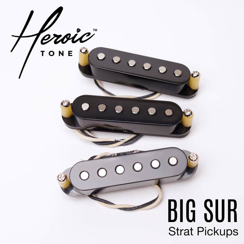 Big Sur vintage tone Stratocaster (strat) pickup Set - Black Covers **IN STOCK** image 1