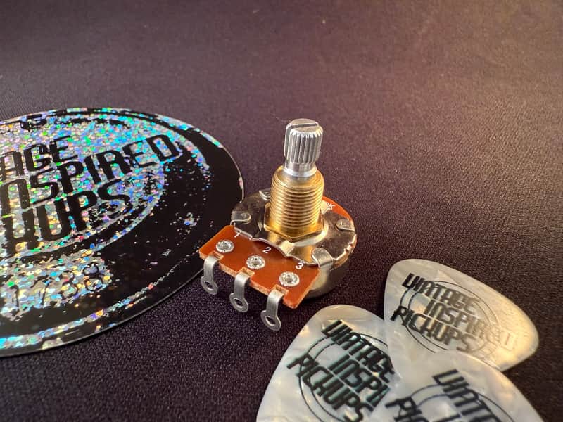 2 Vintage Inspired Pickups VIPots 550k US split shaft authentic audio taper pot CRL replica image 1
