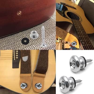 2pcs Silver Metal Guitar Strap Locks, Mushroom Style Guitar Strap Lock Buttons, Electric Guitar Strap Locks, Mushrooms Head Guitar Strap Button for Guitar Bass Ukulele image 5
