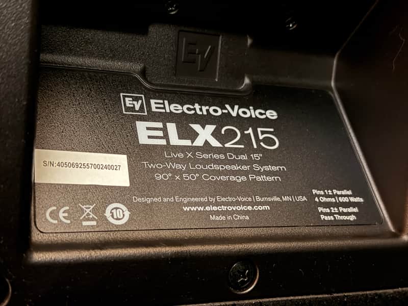 Electro-Voice ELX-215 Live X Series Dual 15" 2-Way Passive Speaker 2017 - Present - Black image 1