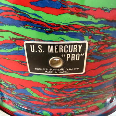 Rare Vintage U.S. Mercury “PRO” 12” Rack Tom – Psychedelic Swirl Wrap – Made in Japan image 4
