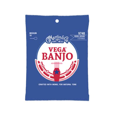 Martin Vega Monel Wound 5 String Banjo Strings, Medium, 10-23 - V740 image 2
