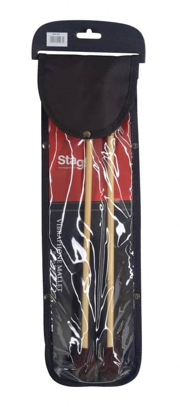 Pair of Stagg Hard Rattan Vibraphone Wool Wrapped Mallets w/Bag, Model SMV-RH image 1
