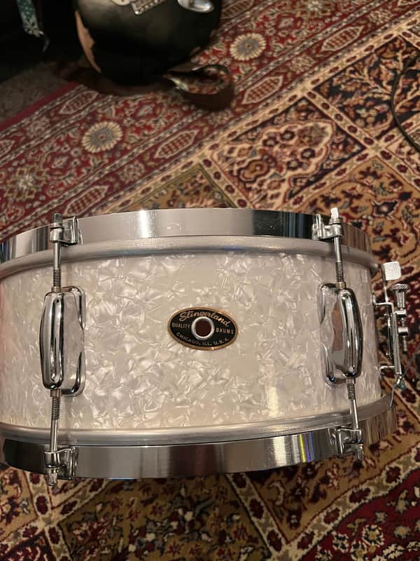 Slingerland Deluxe Student Model Snare (1956-59) 5.5x14"  (White Marine Pearl) image 1