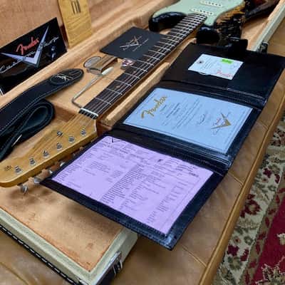 Fender Stratocaster Customshop SUPHREL 1963RI 2024 - Super Faded Aged Black Over 3-Colour Sunburst image 12