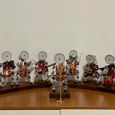 Cello Robot Cellist Ornaments Punk Industrial style Small Lamp Gift By Handmade,price include the import duty for US buyer image 8
