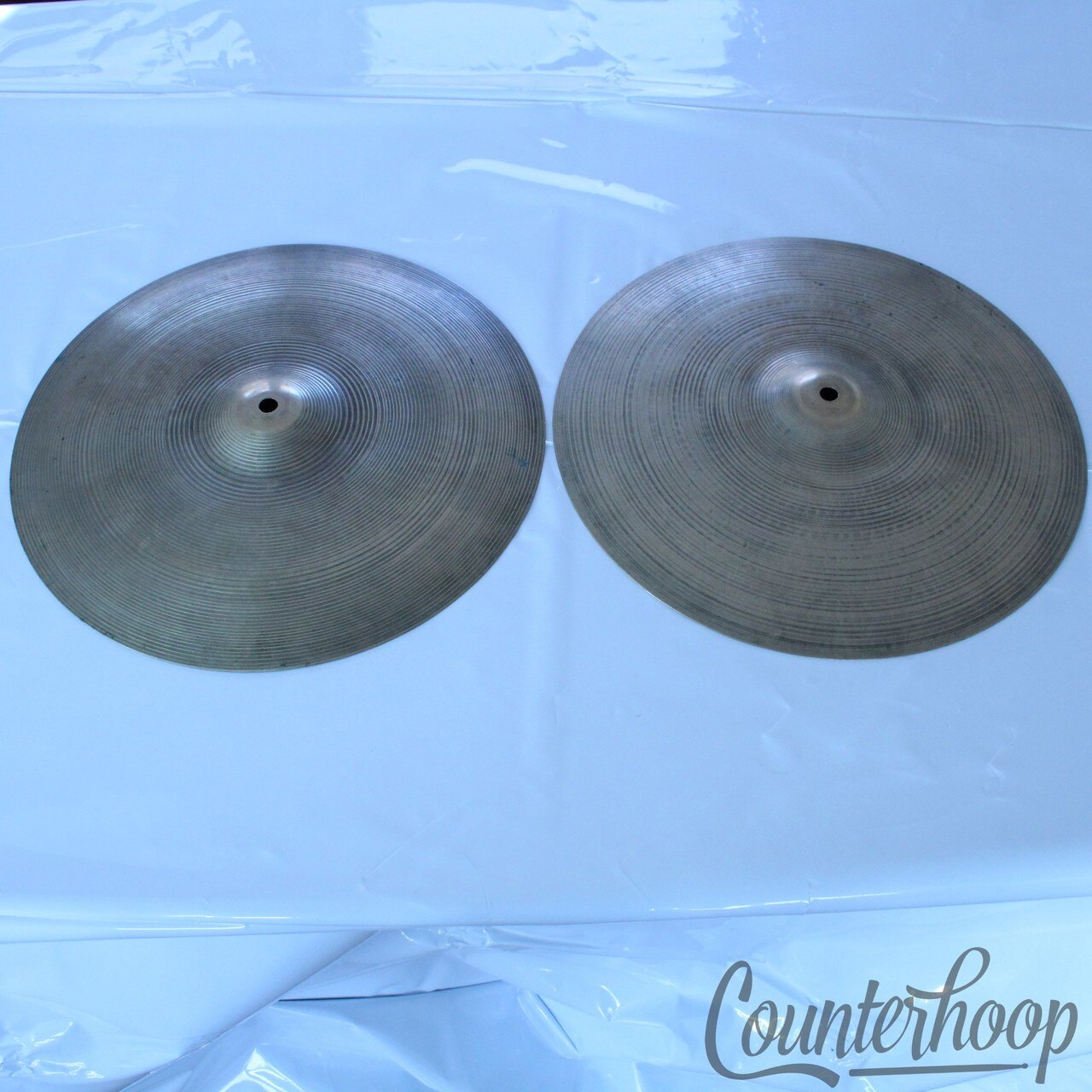 Zildjian 15"Hi-Hats 70s Cymbals Vintage B20 Avedis A Turkish Matched Set/Pair US — main photograph