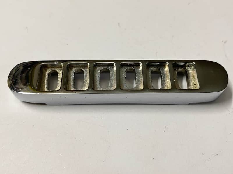 1980s chrome Gibson USA top adjust 9 point bridge base with no saddles rare original vintage part image 1