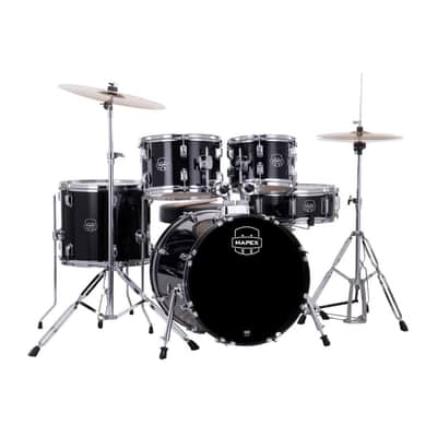 Mapex Comet 5pc Complete Drum Set Dark Black 18/10/12/14/14 image 1