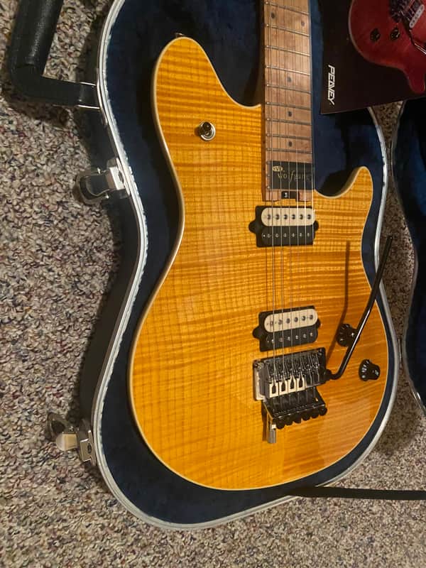 Peavey EVH Wolfgang USA Standard Deluxe 1999 Trans Amber Flame Top image 1