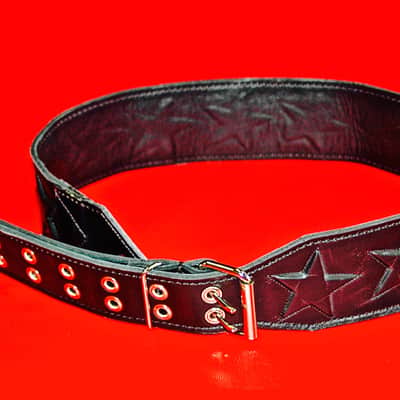 Al Bane For Leather - Blackstar 3" Leather Guitar Strap - Black / Black image 6