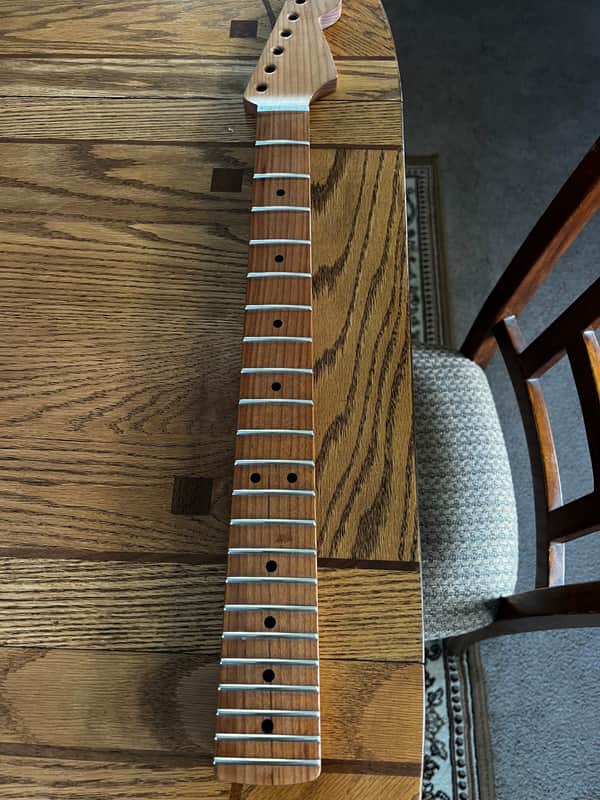 Warmoth Stratocaster Neck  2022 Unfinished Roasted Maple image 1
