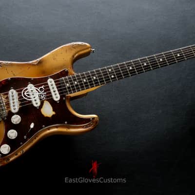 Fender Stratocaster 60th Anniversary Rusty Gold Heavy Aged Relic by East Gloves Customs image 11