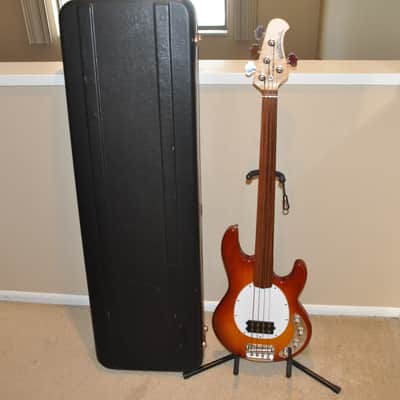 Music Man Stingray Fretless Bass Guitar- Orange Burst image 11