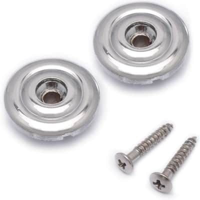 Bass Guitar String Trees String Retainer Guides for Bass Guitar Parts Replacement Pack of 2pcs with Mounting Screws. (Chrome) image 1