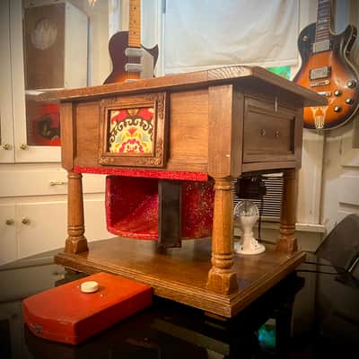 Rotary Connection  VIBRA-TABLE! Rotary / Leslie guitar speaker cabinet / side table! 12” 16 ohm 70 watt speaker. One of a kind  2026 - Wood image 8