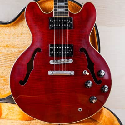 Greco SA-700 MIJ 1979 Wine Red Flame Top Vintage Japan Maxon U-2000 Pickups w/ Hard Case image 1