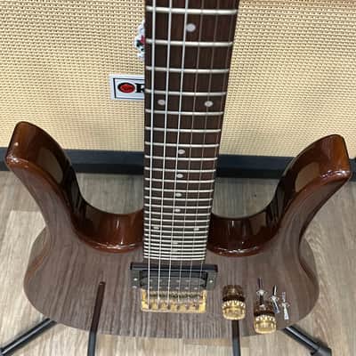 Hondo II HP-1081 Longhorn Guitarlin 31 Frets 1980 - Walnut image 7