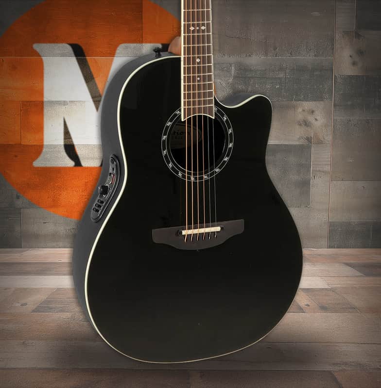 Ovation Pro Series Standard Balladeer E-Acoustic Guitar 2771AX-5 Black (2771AX-5-G)