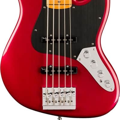 Fender American Ultra II Jazz V Electric Bass, 5-String, Maple Fingerboard (with Case), Sinister Red image 2