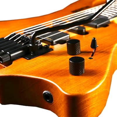 Bootlegger Guitar Absinthe Headless 2022 Honey Clear Matte EMG Coil Split Tremolo Case image 4