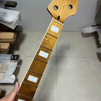 Roasted Maple Wood 5 String Bass Neck, 20 Frets Fingerboard image 1