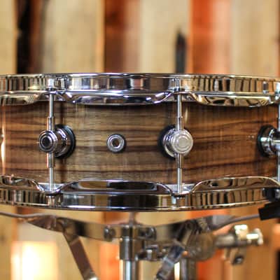 DW 4x14 Collector's Pure Walnut Natural Lacquer over Quilted Walnut Snare Drum - SO#1424831 image 3