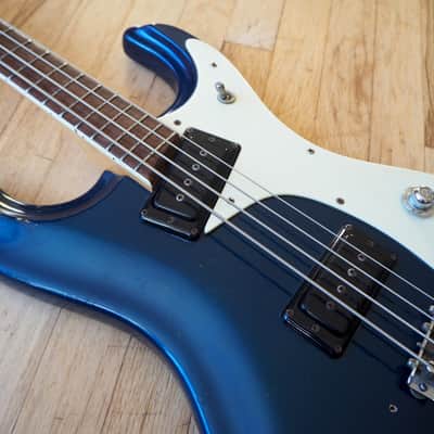 1966 Mosrite Ventures Model Bass Vintage Mark I Ink Blue 100% Original w/ohsc image 10